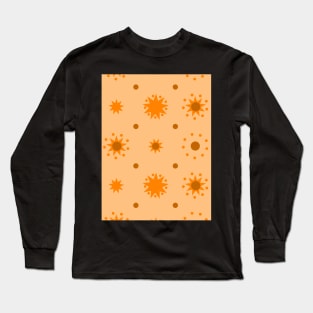 Suns and Dots Orange on Pale Orange Repeat 5748 Long Sleeve T-Shirt